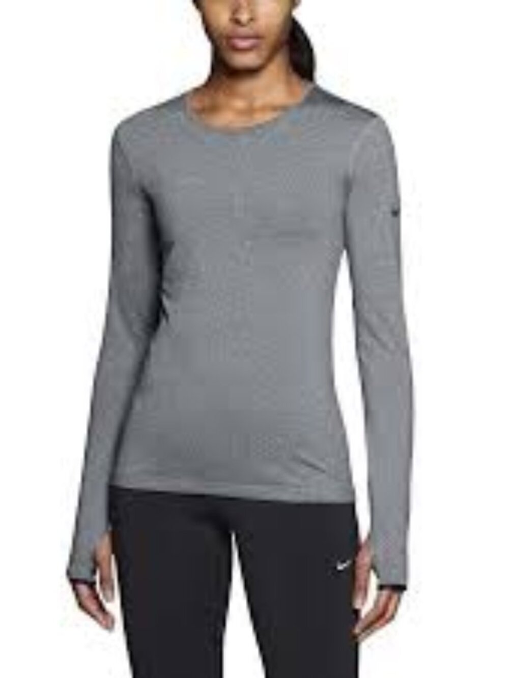 Nike Dri-FIT Long Sleeve Shirt Women’s Medium Gray Athletic Top